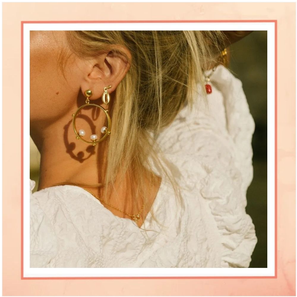 Pearl Circular Bali Earrings