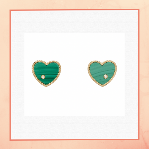 Malachite Heart Earrings