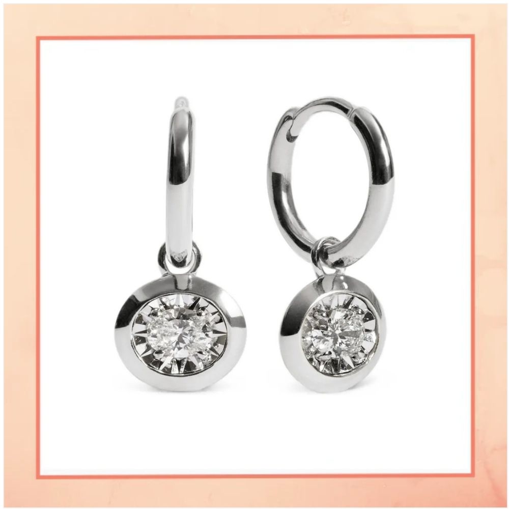 White Huggy Earrings