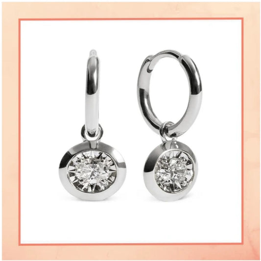 White Huggy Earrings