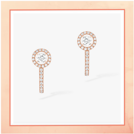 Rose Gold Solitatire Earrings with a Twist