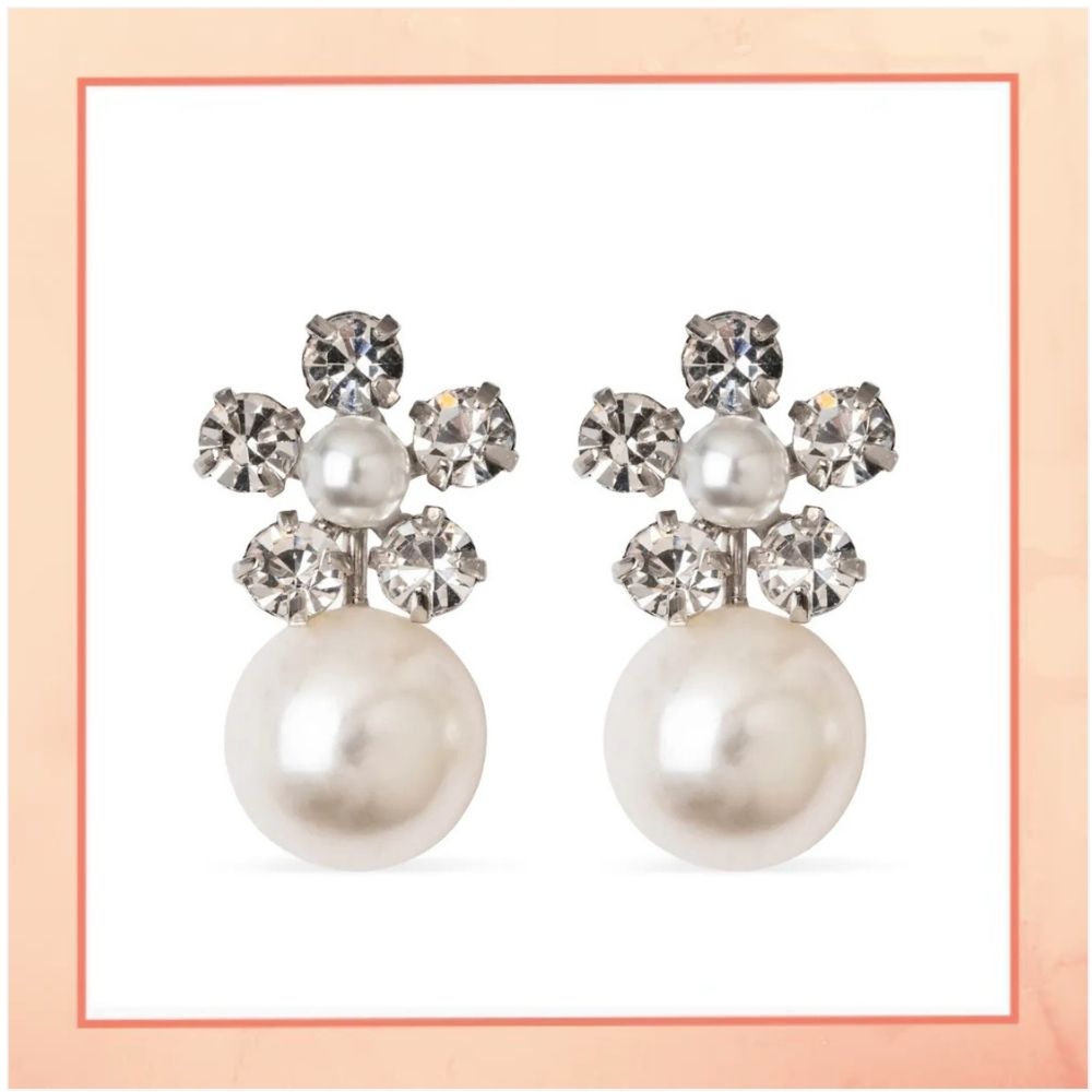 Pearl Drop Flower Earrings
