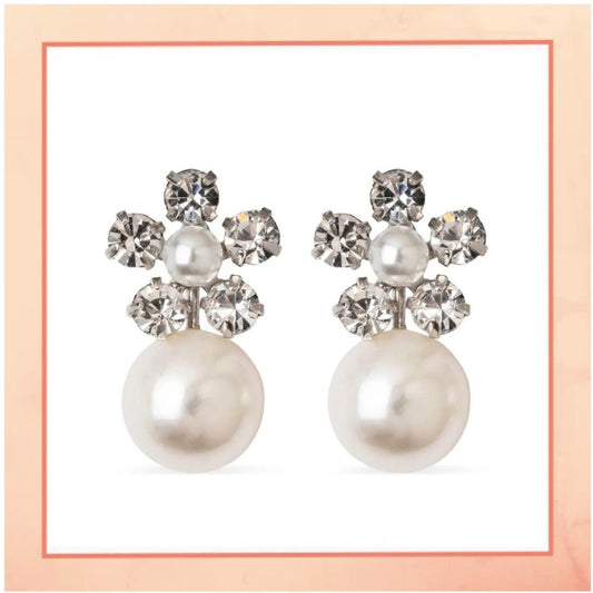 Pearl Drop Flower Earrings