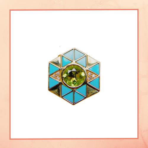 Blue Hexagon Pendant