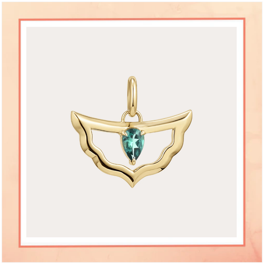 An Emerald on a Petal Pendant