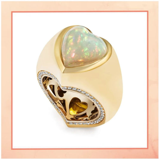 I Heart Moonstone Ring