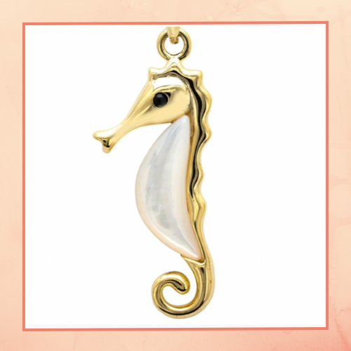 Mother of Pearl Sea Horse Necklace