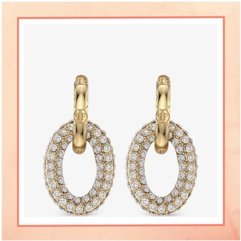 Studded CZ diamond Hoop Earrings