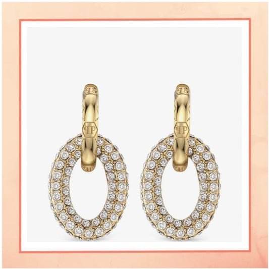 Studded CZ diamond Hoop Earrings