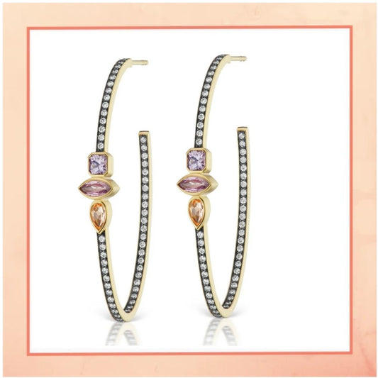 Black & White Hoop Earrings