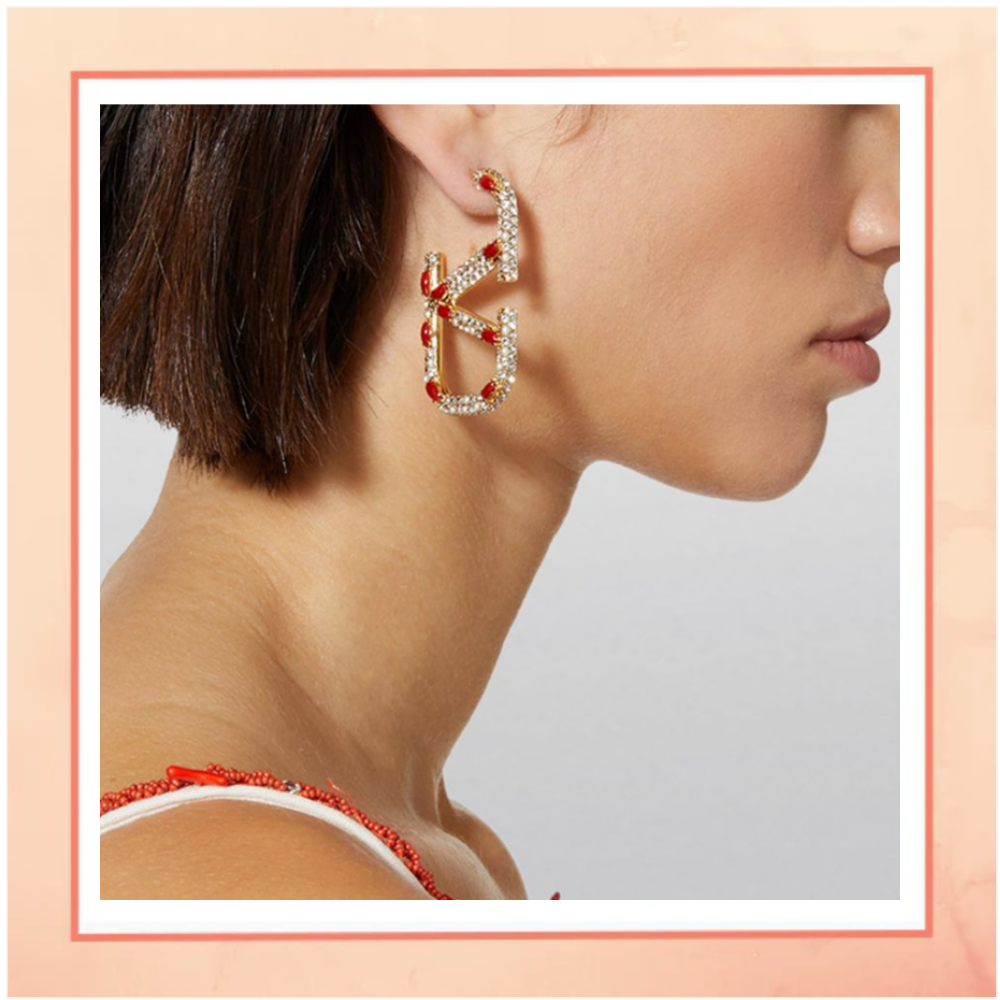 Red V Earrings