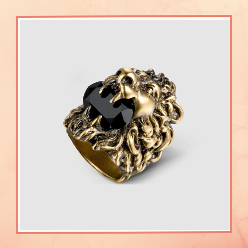 Gucci black lion ring hotsell