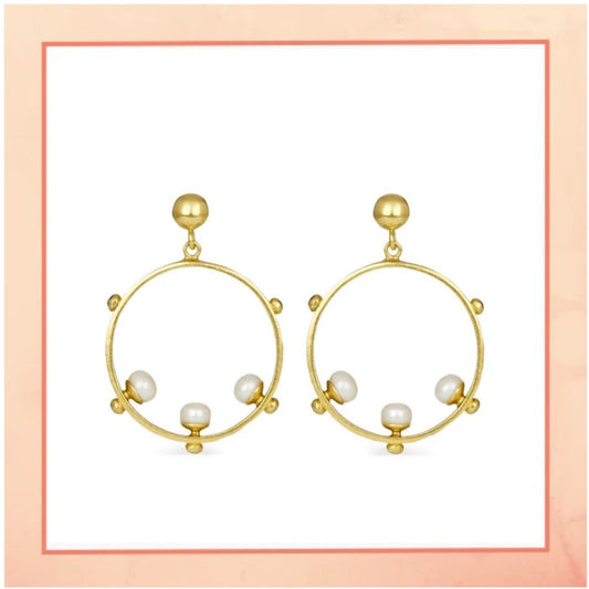 Pearl Circular Bali Earrings