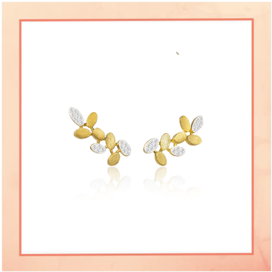 Diamond Leaf Earrings