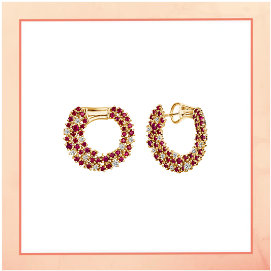 Red & White Bali Hoops