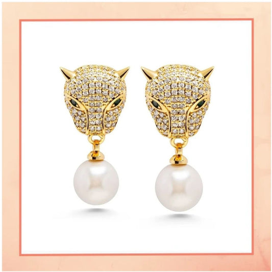 A Pearl & a Tiger Earrings