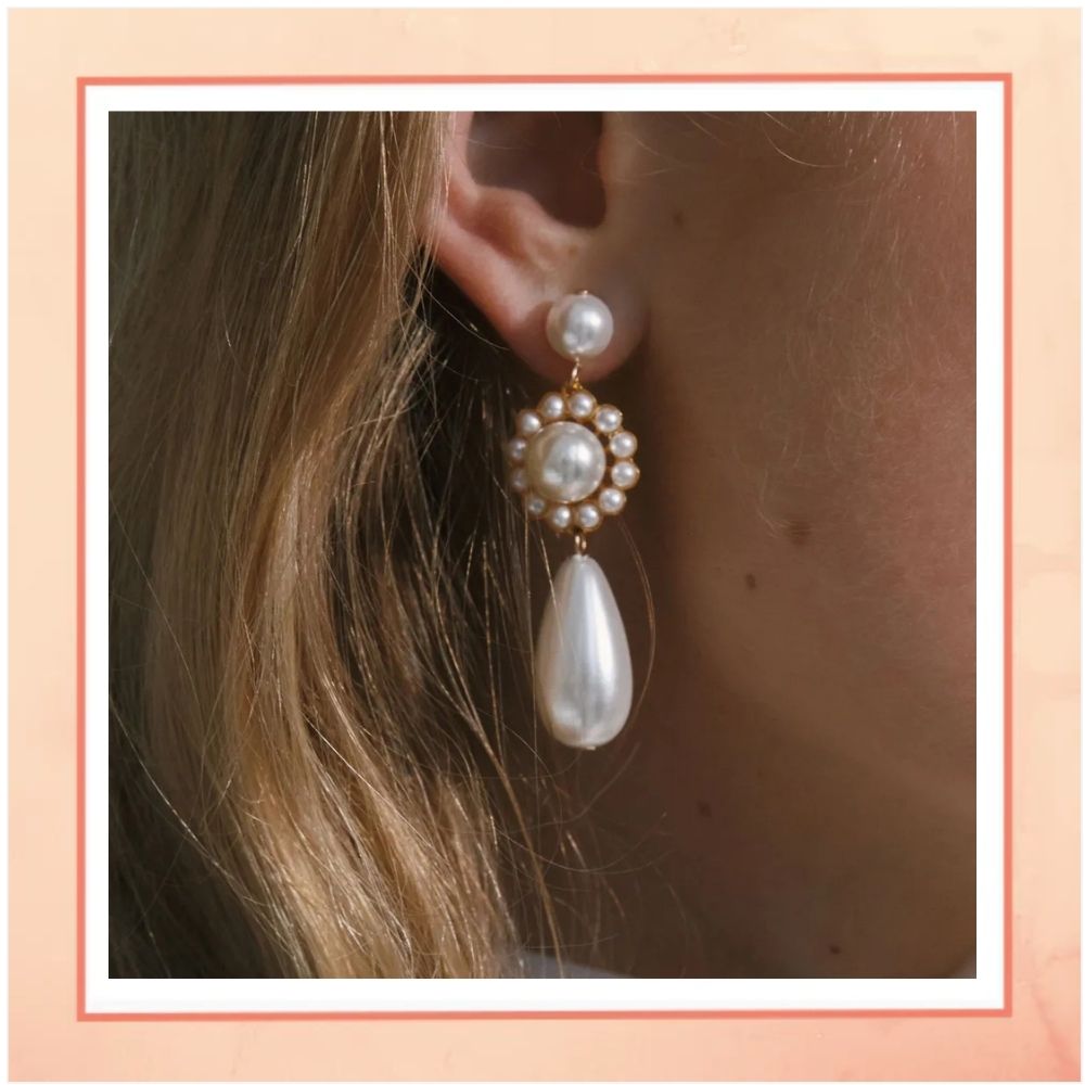 A Big Pearl Drop Earrings