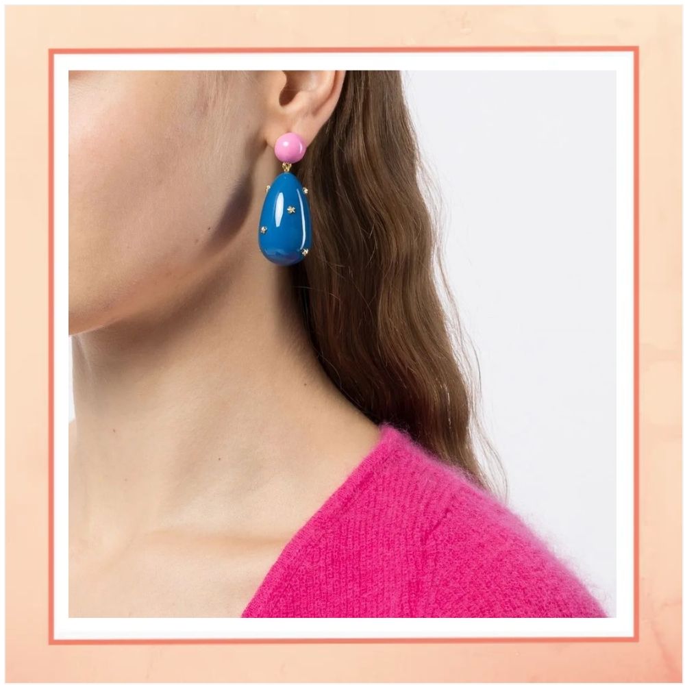 Pink & Blue Drop Earrings