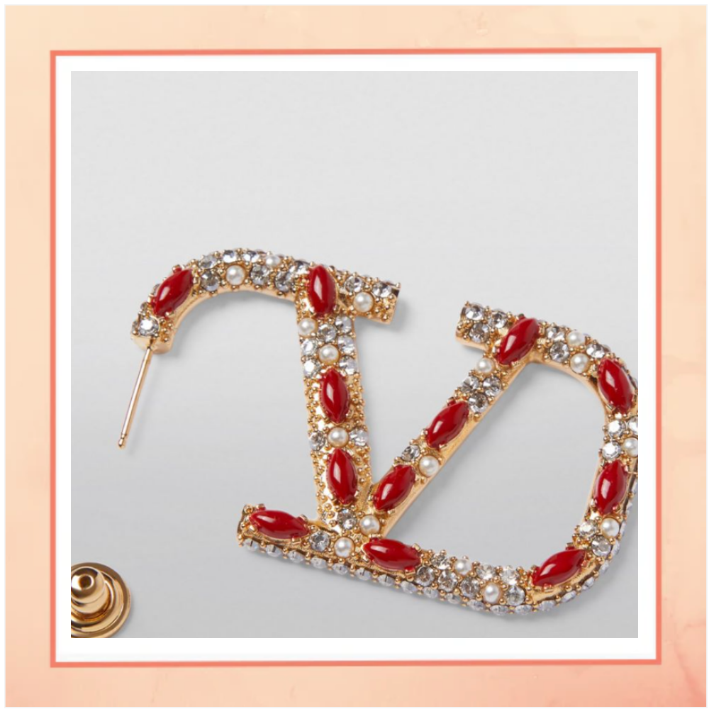 Red V Earrings