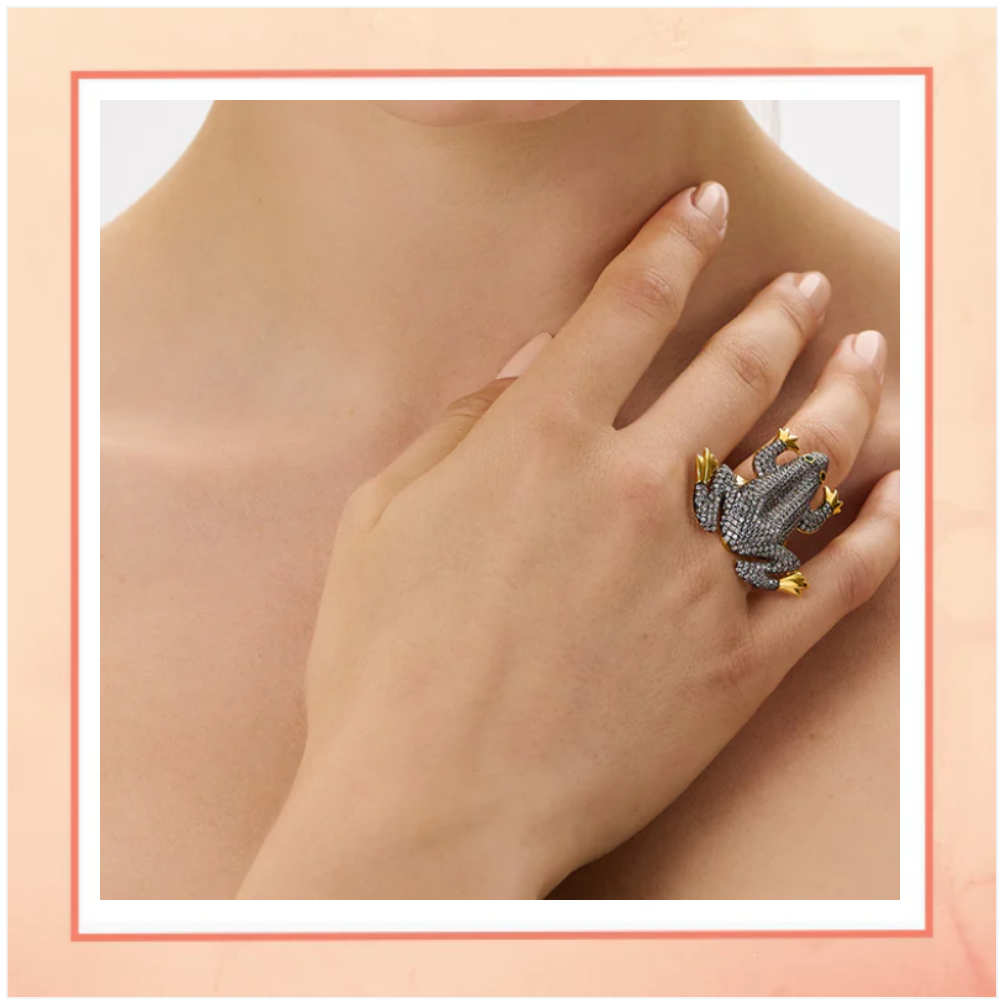 Stuuded Frog Ring