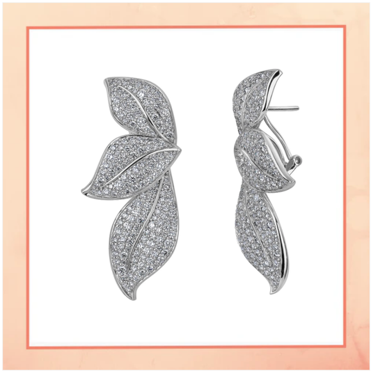White Shining Flower Earrings