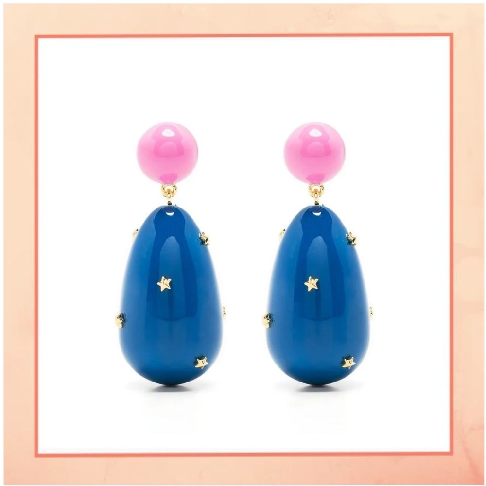 Pink & Blue Drop Earrings
