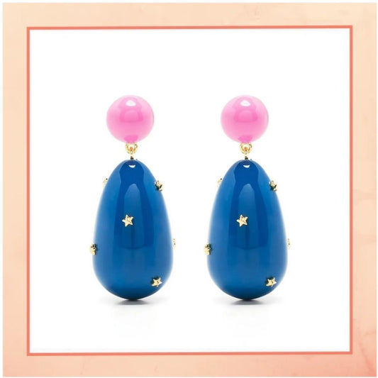 Pink & Blue Drop Earrings