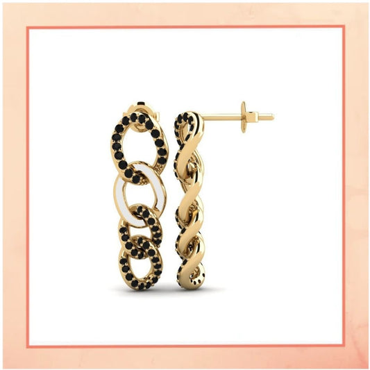 Link Earrings Black & White