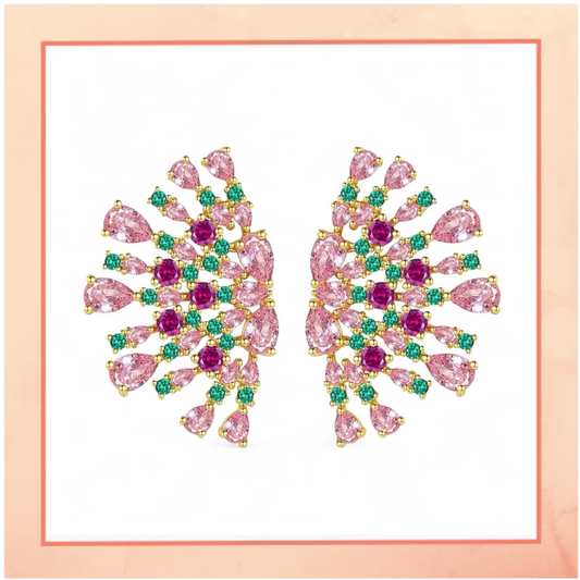 Pink Star Burst Earrings