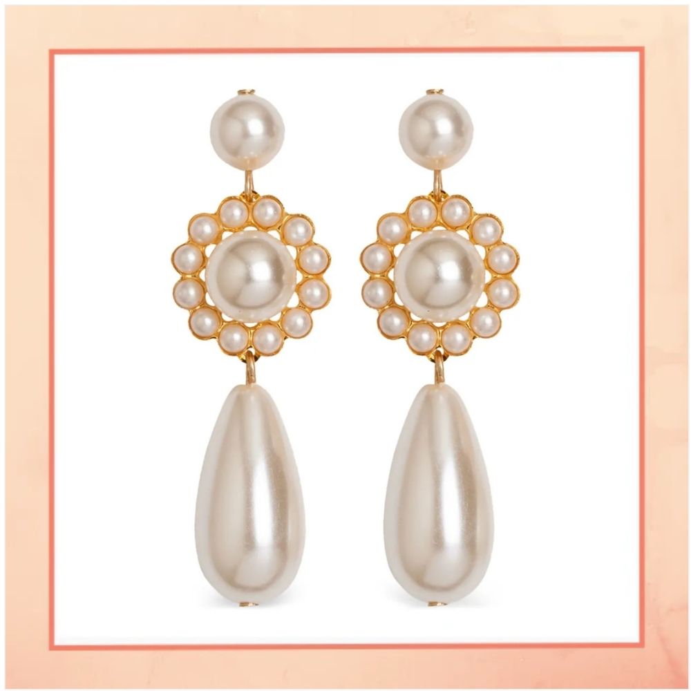 A Big Pearl Drop Earrings
