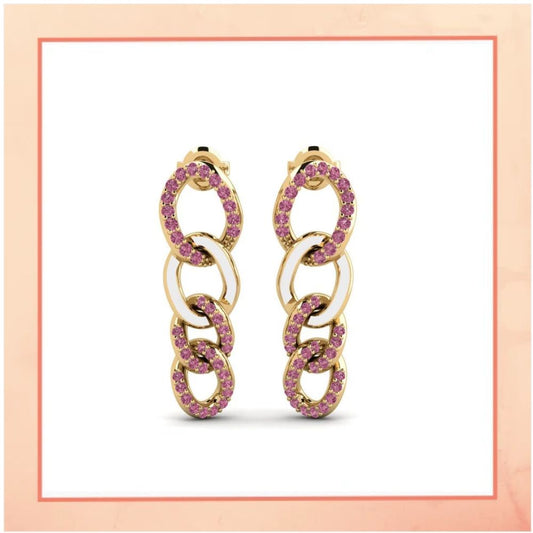 Link Earrings Pink