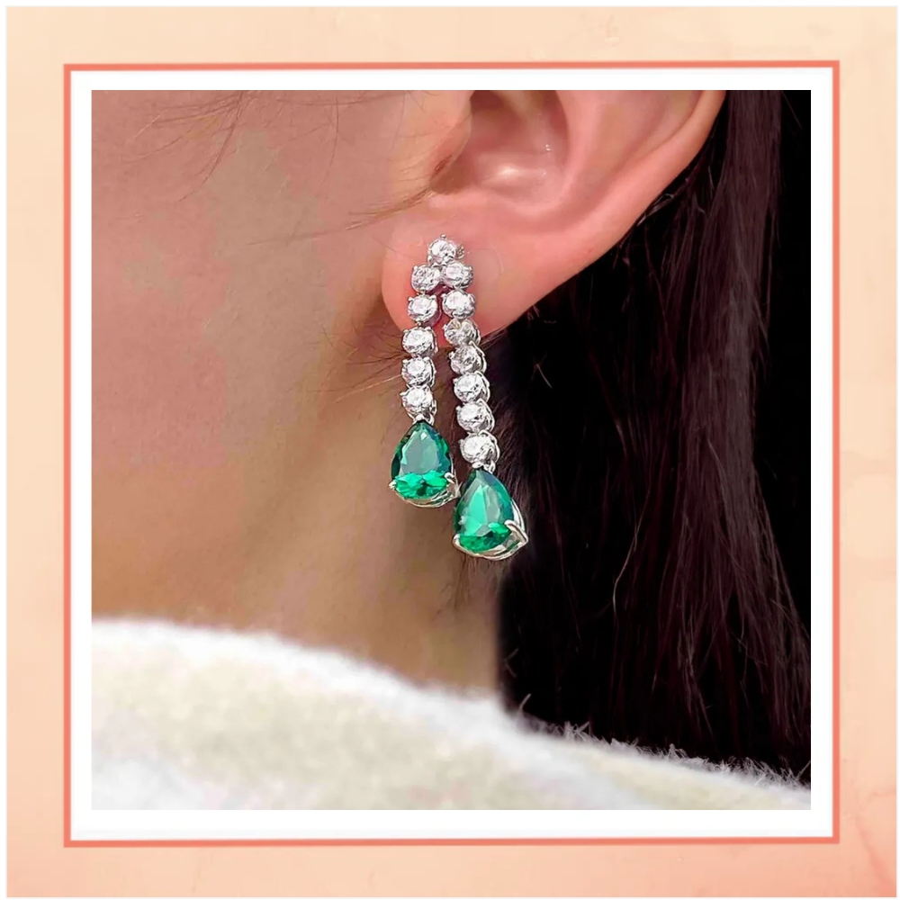 Its Raining Emeralds Earrings